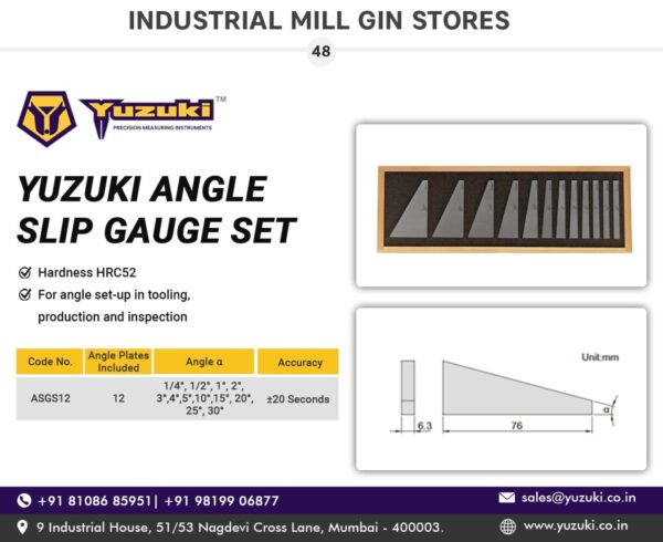 Yuzuki® Angle Slip Gauge Set - Image 2