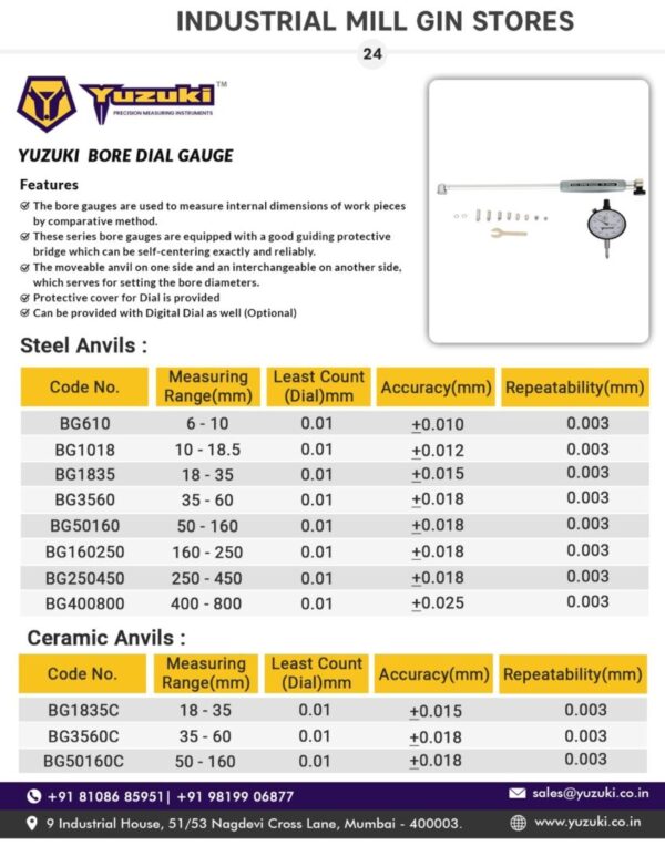 Yuzuki® Bore Gauges with Dial - Image 4