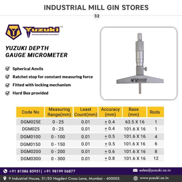 Yuzuki® Depth Micrometer - Image 2