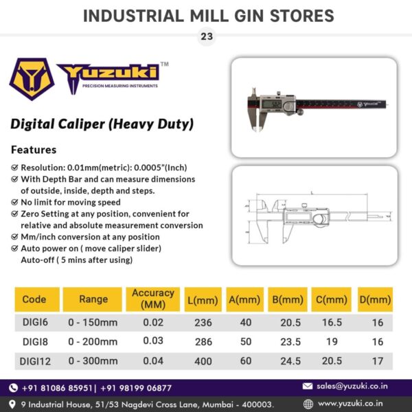 Yuzuki® Digital Caliper (Heavy Duty) - Image 5