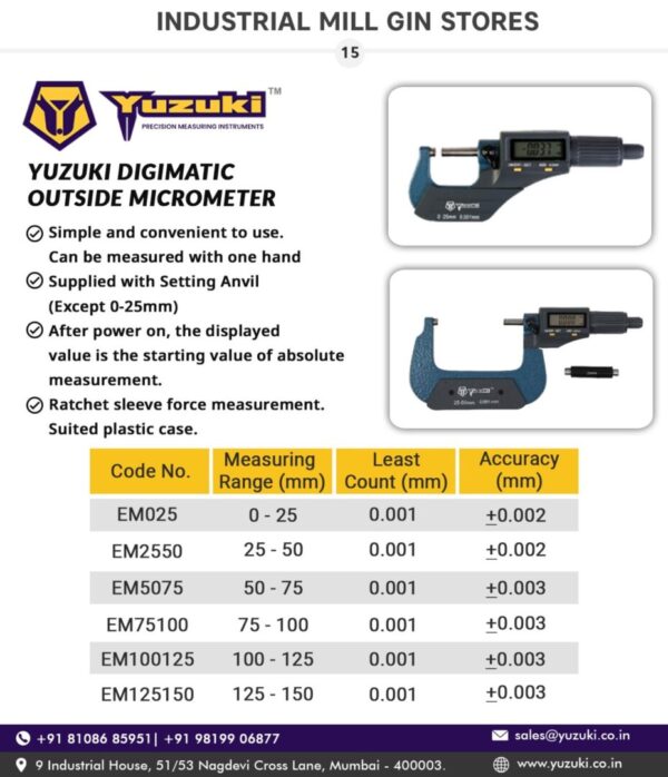 Yuzuki® Digital Micrometer - Image 5