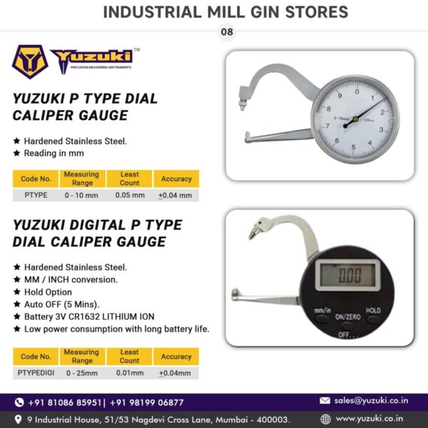 Yuzuki® P Type Digital Caliper Gauge (Thickness Gauge) - Image 2