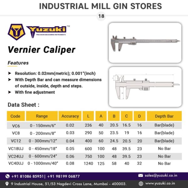 YUZUKI® Vernier Caliper with Fine Adjustment - Image 4