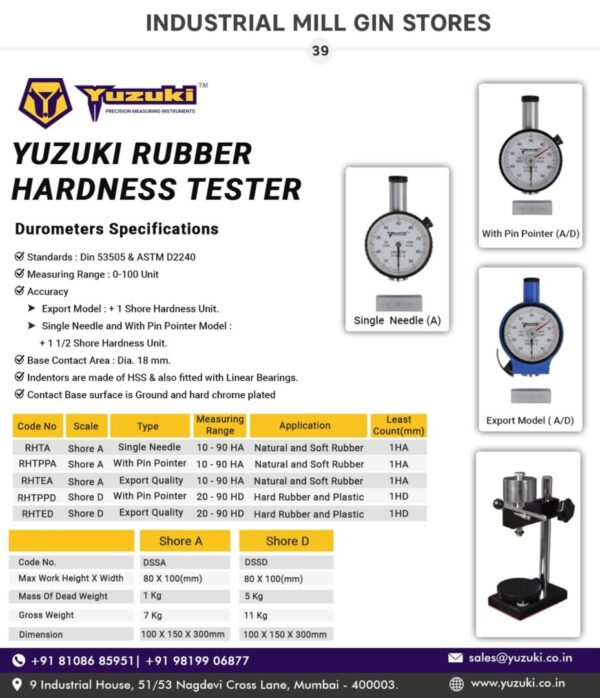 Yuzuki® Rubber Hardness Tester Shore A - Image 4