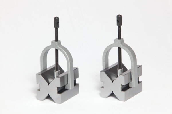 Crystal V Block with Clamp for Precision Inspection and Workpiece Alignment